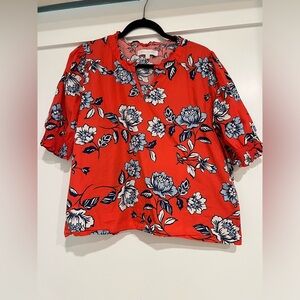 Sugar Lips, Puff Sleeve Floral Top, XL